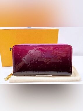 Louis Vuitton Monogram Vernis Zippy Wallet Rouge Gradation FULL BOUTIQUE SET